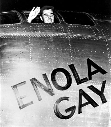 Colonel Tibbets aboard the Enola Gay