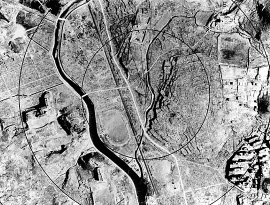 Aerial Photograph of the Damage to Nagasaki